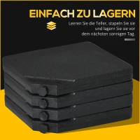 Outsunny Parasolvoet 4-delig, parasolgewicht, vulbaar met zand/water tot 60/70 kg(m-7)