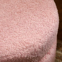 HOMCOM Kruk, rond, teddyfleece, tot 120 kg, Φ40x45H cm, Roze(m-9)