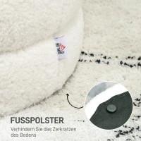 HOMCOM Ronde poef van teddyfleece, tot 120 kg, Ø40 x 45 cm, crèmewit(m-5)