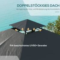 Outsunny Paviljoen Feesttent Tuinpaviljoen, 2,95 x 2,95 x 2, 85 m, Donkergrijs(m-4)