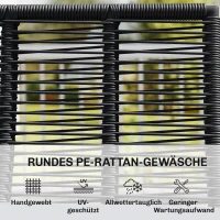 Outsunny Tuinbank met kussens 2-zits bank outdoor balkonbank rotanbank tuinmeubelen 123 x 67 x 72 cm lichtgrijs(m-5)