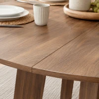HOMCOM Table à manger ronde pour 4 personnes, Ø 110 x 73,5 cm, table de cuisine avec base croisée, marron(m-11)