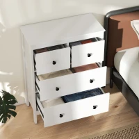 HOMCOM Modern Chest of Drawers, 4 Drawer Dresser Clothes Storage Organiser for Living Room, Hallway, Entryway, White(m-7)