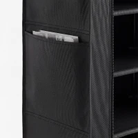HOMCOM Metalen schoenenrek met stofdichte stoffen hoes, voor 20 paar schoenen, 45 x 30 x 175 cm, zwart(m-11)