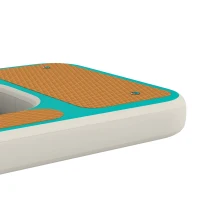 PawHut Opblaasbare Hondenwaterramp Hondenhelling Zwembad 151x102 cm Draagbaar Hondenplatform met Antislip EVA Oppervlak Oranje(m-10)