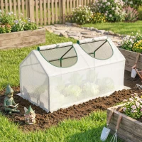 Outsunny foliekas met raam wit 119 x 60 x 60 cm(m-9)