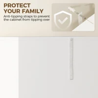 HOMCOM Storage Cabinet, Kitchen Cupboard with 3 Adjustable Shelves, 60L x 35W x 170H cm, White(m-7)
