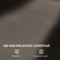 Outsunny Umbrelă de grădină exterioară, umbrelă dublă rectangulară 4,6L x 2,7l x 2,4H m cu deschidere și închidere cu manivelă, saci de greutate și bază incluse, pentru balcon, piscină, gri(m-7)