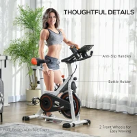 HOMCOM Bicicleta Spinning – 8 kg Volant pentru Fitness Acasa(m-10)