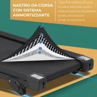HOMCOM Tapis Roulant Elettrico Pieghevole Salvaspazio, Velocità 14km/h, Monitor LCD 5 Programmi e Presa USB, per Casa e Ufficio, Motore 750W, Nero(m-7)