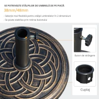 Outsunny Suport pentru umbrela de exterior, 12kg, rotund, Bronz | Aosom Ro(m-5)