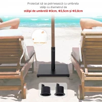 Outsunny Baza pentru Umbrela Patrata Greutate 18kg pentru Stalpi de Φ3/3.5/3.8, 45x45x39cm, Negru(m-5)