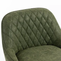 HOMCOM Bar Stools Adjustable Swivel Kitchen Chairs with Backrest Set of 2 for Kitchen Island Dark Green(m-11)