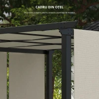 Outsunny Protecție solară tip copertină. Pergolă, rezistentă la intemperii, incl. material de fixare, 3 x 3,5 m, Bej(m-5)