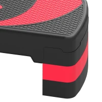 HOMCOM Stepper fitness aérobic hauteur réglable surface antidérapante 80 x 31 x 20 cm noir rouge(m-13)