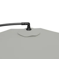 Outsunny 3m Overhanging Parasol, with Base, Weights and Cover - Light Grey(m-13)