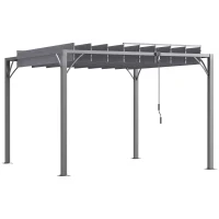 Outsunny Pergola 3 x 3 m bioclimatique pergola avec lames orientables style contemporain UV 50+ aluminium - gris(m-1)