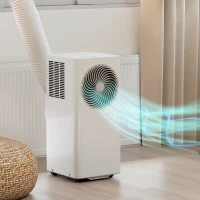 HOMCOM Mobiles Klimagerät 9000 BTU, 4-in-1 Mobile Klimaanlage mit Kühlung, 40 L/Tag Entfeuchter, Ventilator, Schlafmodus(m-10)