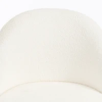 HOMCOM Draaibare bureaustoel met teddyfleece, in hoogte verstelbaar, met wieltjes, comfortschuim, crème(m-10)