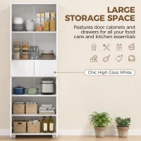 HOMCOM Storage Cabinet, Kitchen Cupboard with 3 Adjustable Shelves, 60L x 35W x 170H cm, White(m-4)
