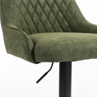 HOMCOM Bar Stools Adjustable Swivel Kitchen Chairs with Backrest Set of 2 for Kitchen Island Dark Green(m-10)