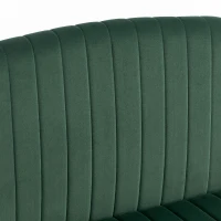 HOMCOM Flannel Criss Cross Legged Desk Chair, Armless Office Chair No Wheels, Green(m-11)