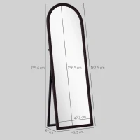 HOMCOM Espejo de Pie Arqueado de Cuerpo Entero con Marco Efecto Imitación Piedra para Salón Dormitorio 53x163 cm Marrón(m-3)