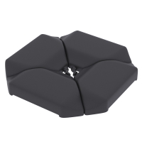 Outsunny Base para Guarda-Sol de 4 Peças, para Cantilever Suporte para Guarda-Sol de HDPE Reenchível com Água 77 kg ou Areia 100 kg