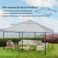 Outsunny Ersatzdach Pavillon Pavillon-Baldachin, wetterbeständig, 397 x 297 cm, Hellgrau(m-3)