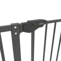 PawHut Extra Tall Pet Gate, Indoor Dog Safety Gate, with Cat Flap, Auto Close, 74-101cm Wide - Black(m-10)
