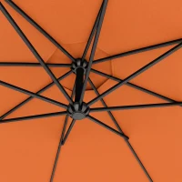 Outsunny 3m Overhanging Parasol, with Base, Weights and Cover - Orange(m-11)