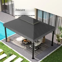 Outsunny Acoperiș de rezervă pentru pavilion, 3 x 4 m, husă de rezervă cu orificii de scurgere, poliester, protecție solară, UPF30+, Gri închis(m-5)