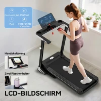 HOMCOM Tapis de Course Electrique Pliable Tapis Roulant 1-12 Km/h 500 W écran LCD 12 programmes Noir(m-6)