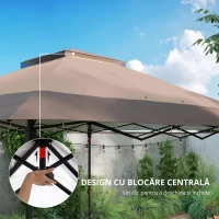 Outsunny Tonnelă pavilion de grădină pop-up pliabilă oțel poliester plase de țânțari + geantă de transport cu roți kaki maro(m-8)