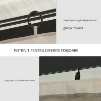 Outsunny 4 perdele de rezervă pentru pavilioane 3x3m, rezistente, pentru stâlpi și șine glisante, fermoar dublu, bej(m-6)