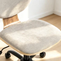 HOMCOM Home Office Desk Chair Rocking Function Ergonomic Swivel Chair with PU Wheels, Light Grey(m-12)
