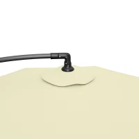 Outsunny 3m Overhanging Parasol, with Base, Weights and Cover - Sand brown(m-13)