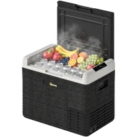 Outsunny 40L Portable Car Refrigerator - Grey and Black(m-1)