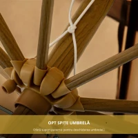 Outsunny Umbrela pentru gradina cu inclinare si manivela, Umbrela de exterior pentru masa cu acoperis dublu, kaki(m-4)