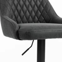 HOMCOM Bar Stools Adjustable Swivel Kitchen Chairs with Backrest Set of 2 for Kitchen Island Black(m-10)
