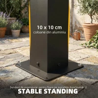 Outsunny Pergolă 3x3 m acoperiș terasă din aluminiu cu iluminare LED, telecomandă, acoperiș cu lamele reglabil(m-8)