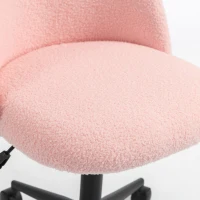 HOMCOM Draaibare bureaustoel van teddy-fleece, in hoogte verstelbaar, met wielen, comfortschuim, roze(m-12)