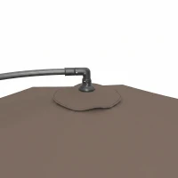 Outsunny 3m Overhanging Parasol, with Base, Weights and Cover - Coffee(m-13)