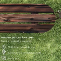 Outsunny Bancă de Grădină cu Picioare în Formă de Roți de Căruță și Șezut din Șipci, 120x29x39cm, Maro(m-4)
