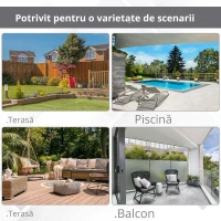 Outsunny Umbrela dubla din poliester Anti-UV impermeabil bej 440x270x250cm(m-4)