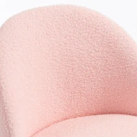 HOMCOM Draaibare bureaustoel van teddy-fleece, in hoogte verstelbaar, met wielen, comfortschuim, roze(m-10)