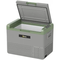 Outsunny 40L Portable Car Refrigerator - Light Green and Grey(m-1)