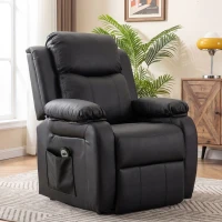 HOMCOM Fauteuil releveur électrique fauteuil relax électrique avec repose-pied télécommande et 2 pochettes 76x90x105cm noir(m-15)