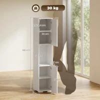 HOMCOM Mobile Multimediale Slim a 5 Ripiani con Ripiani Regolabili, Bianco(m-3)