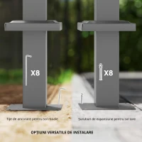 Outsunny Pergolă de grădină 3 x 3 m cu acoperiș retractabil, pavilion, copertină pentru umbră, UPF30+, bej(m-4)